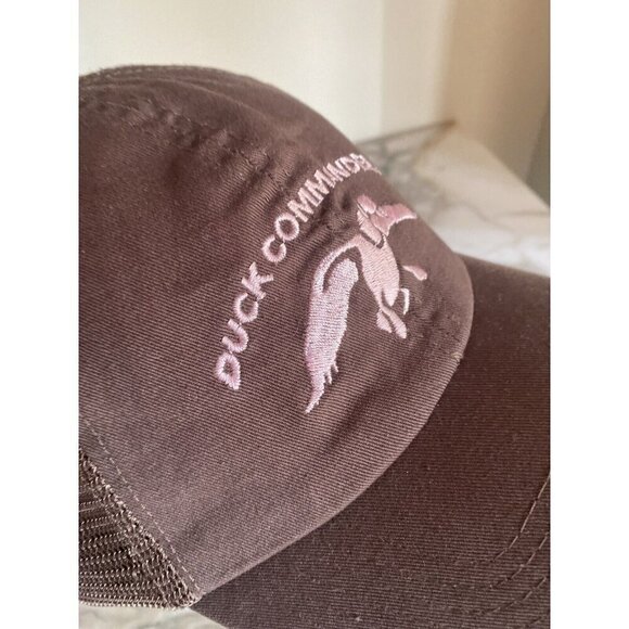 Duck Commander Dynasty Mesh Back Trucker Women's Pink Brown Cap Hat Distressed - Picture 4 of 8